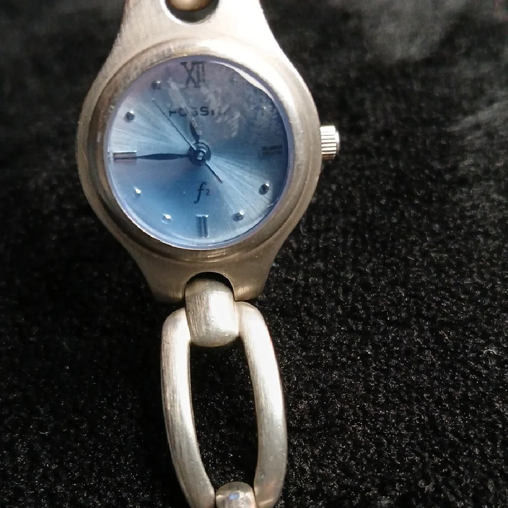 Bundle Of Fossil 2 Silver Watches with Blue Dial Es9090 Es9021 - Picture 13 of 14